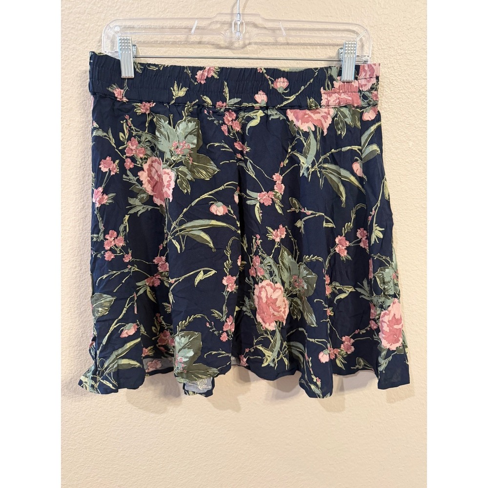 Vero Moda Simply Easy Skater Skirt Women Large Navy Pink Floral NEW Mini Skirt